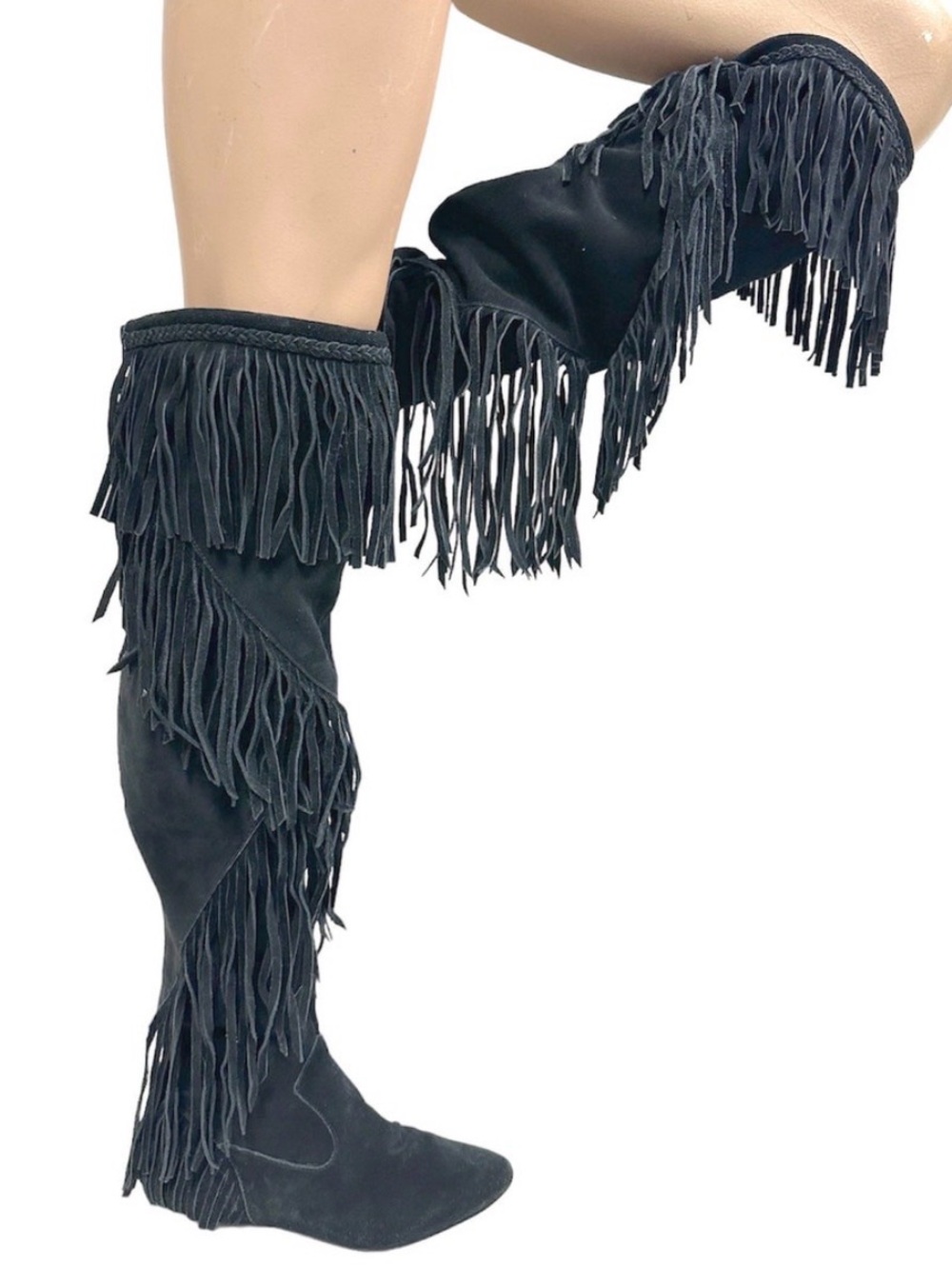 Sam Edelman Fringe Over-The-Knee Women's Boots - Black